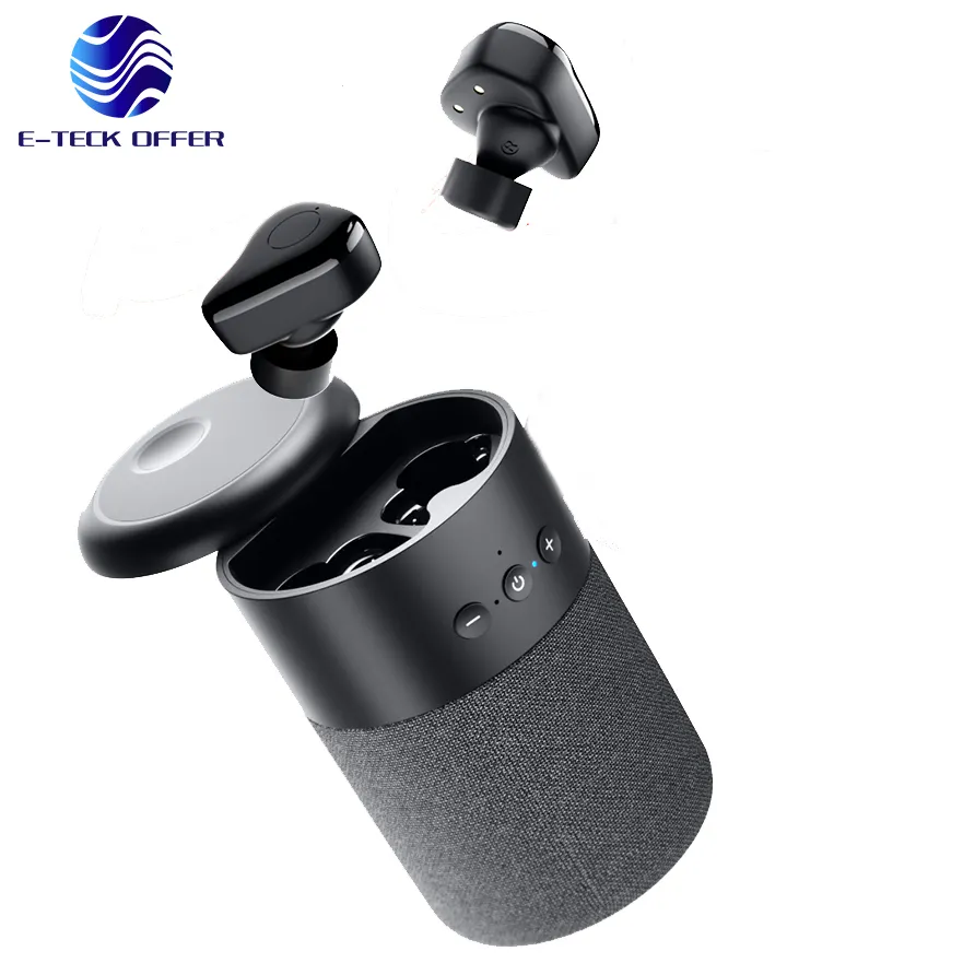 Portable Led Display MIni Wireless Earbuds and Speaker 2 in 1 Mini Subwoofer phone Speaker
