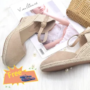 Sepatu Espadrilles Wanita dan Wanita, Sepatu Espadrilles Kasual, Sandal Wedge Jari Kaki Tertutup, Sepatu Kasual untuk Wanita dan Wanita