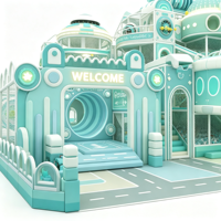 Aoleao Aire de jeux intérieure personnalisée avec piscine à balles, toboggan, tour, piste de voitures et structure d'escalade pour enfants, certifiée CE TUV CPC