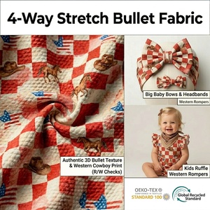 Tela <span class=keywords><strong>Liverpool</strong></span> Texturizada con Estampado Digital Personalizado del 4 de Julio, 95% Poliéster, 5% Elastano, Venta al Por Mayor, para Lazos - Product Image 1