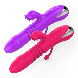 Vibrateur Lapin pour Femme, Godemiché Télescopique 3-en-1, Rechargeable USB, Étanche, Puissant, Stimulateur Clitoridien Rotatif et Vibrant pour Point G - Product Image 5