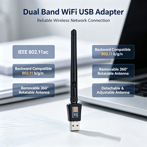 IFA01 Adaptador USB Wi-Fi de Doble Banda 600mbps 2.4/5.8ghz, Mini Adaptador Inalámbrico para Redes - Product Image 5
