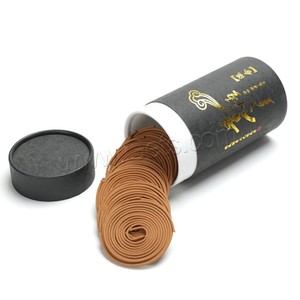 Bobine d'encens en bois de santal demi-fait à la main 3 heures de combustion et pour la maison et le bureau jaune 85x160mm 60 boîtes/ensemble 2 pièces/boîte 1349972 - Product Image 2