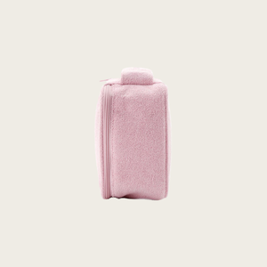 Bolsa de cosméticos ecológica rosa de 10 pulgadas, bolsa de maquillaje con logotipo en relieve de algodón, bolsa de mujer - Product Image 4