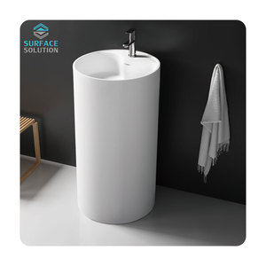 Lavabo sur pied moderne en pierre artificielle acrylique à surface solide - Product Image 2