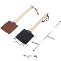 Raquette anti-mouches en bois durable à long manche, en cuir PU de qualité supérieure, réutilisable, pour intérieur et extérieur, cadeau artisanal