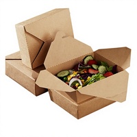 Contenants alimentaires en papier kraft jetables, imperméables, portables et écologiques pour nouilles, aliments pour bébés, salades de fruits, poulet frit
