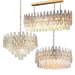 Luces LED colgantes de acero inoxidable para decoración del hogar, iluminación decorativa, lámpara colgante de araña de cristal de tamaño medio para mesa de comedor - Product Image 6