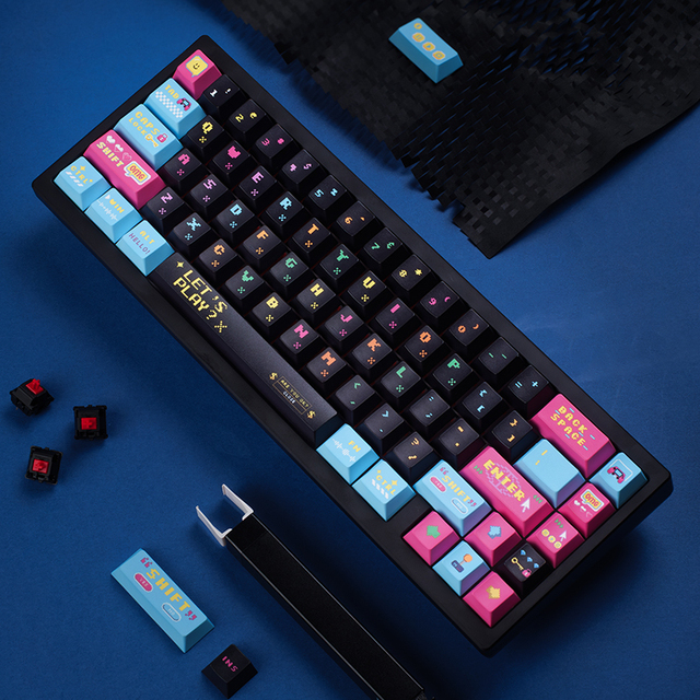 Oshid  Dye-sub Pixel Style Gaming Keycaps Anime Cherry Profile RGB Lighting for Mechanical Keyboard Custom Keycaps