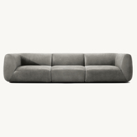 Premium Nappa-Leder Dreisitzer-Sofa Modernes Minimalistisches Sofa mit Geschwungenen Armlehnen Flaches Profil Handgefertigte Couch Wohnzimmermöbel für Hotels