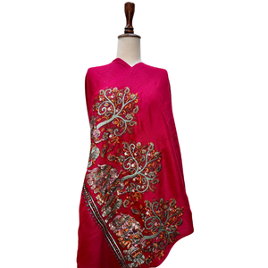 Luxury Machine Embroidered Scarves Stoles Traditional Designer Fashion <b>Shawl</b> Soft Elegant Custom Factory Direct Supply - Product Image 4