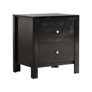 <b>Bedside</b> <b>Table</b> In Chic <b>Black</b> With Two Drawers For Bedroom Storage - Product Image 2