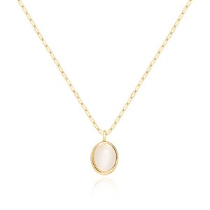 Collier Pendentif Goutte d'Eau en Verre Acier Inoxydable Style Vintage Tendance, Chaîne Maillons Plaqué Or 18K 18 Pouces, Anniversaire - Product Image 4