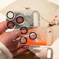 Coque d'objectif photo dynamique et populaire avec paillettes et sable mouvant pour iPhone 18 Pro Max 17 Pro – Protections d'objectif en verre pour téléphone