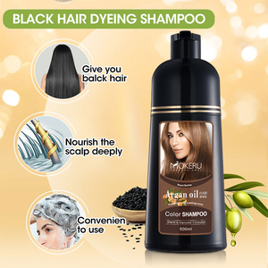 Vente en gros de crème colorante pour cheveux noire de 500 ml, permanente, naturelle, à l'huile d'argan, shampoing colorant pour cheveux sans ammoniaque - Product Image 4
