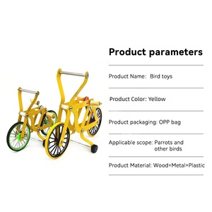 Juguete Ecológico para Pájaros 2026, Mini Bicicleta de Cuatro Ruedas, Entrenamiento de Inteligencia para Loros, Interactivo, Divertido, de Metal, Plástico y Madera - Product Image 2