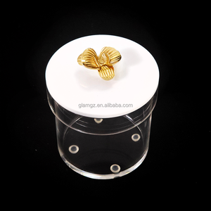 Do Thái Judaica <span class=keywords><strong>Container</strong></span> Kẹo Hộp Kim Loại Hoa Xử Lý Rõ Ràng Vòng Acrylic <span class=keywords><strong>Lucite</strong></span> Cookie Jar - Product Image 3