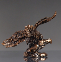 Ornement en résine d'aigle bronze Art Déco, animal, écologique, décoration de table de salon, cadeau multifonctionnel