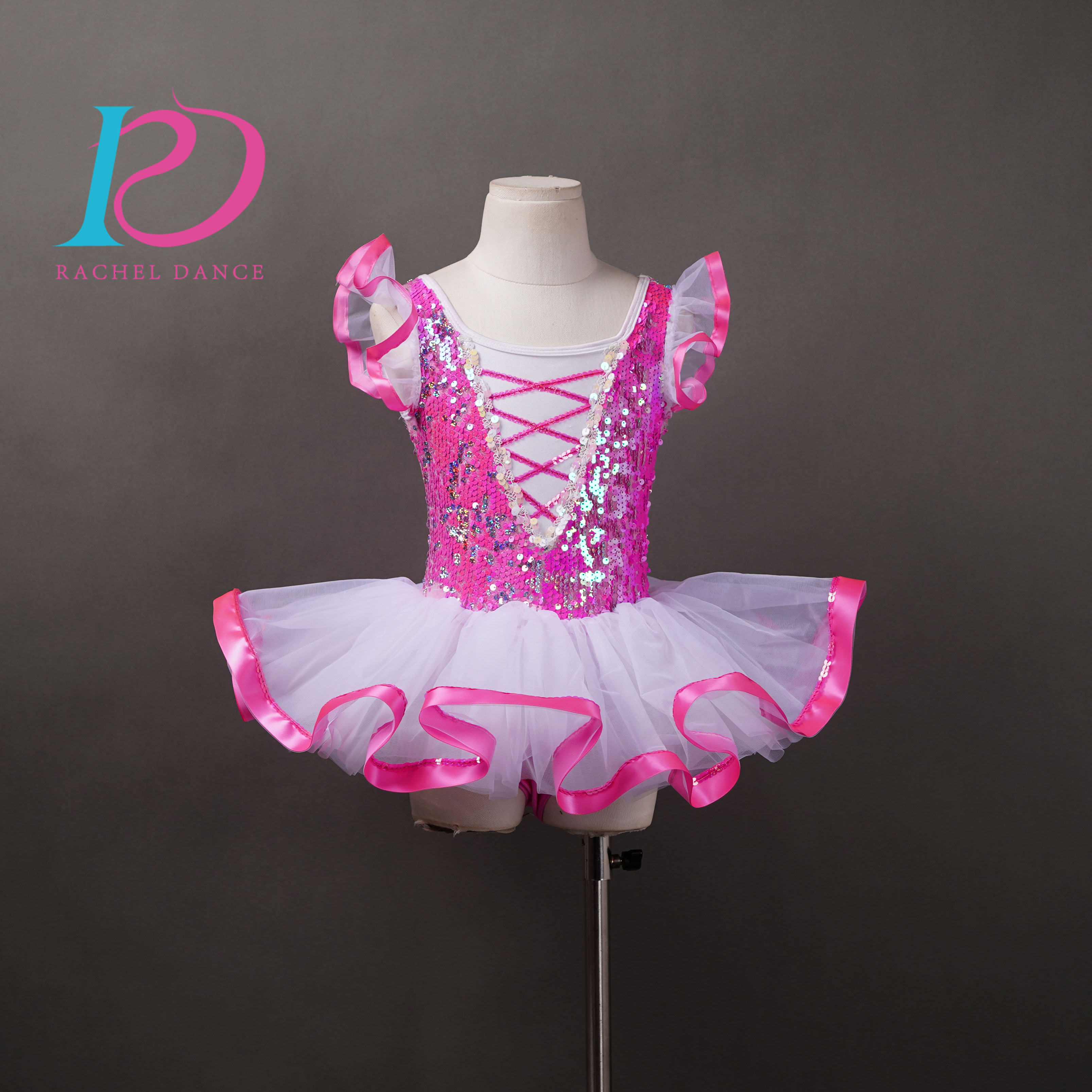 chinese dress ladies Girls Pink Tutu Birthday Party Dress with Long Tail 5 Years / Pink main image 0