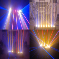 AOPU 16 projecteurs LED 5W 3-en-1 à tête mobile, 8 projecteurs laser RGB à tête mobile pour scène de discothèque