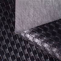 Tissu en PVC texturé imitation paille de bambou Kemerlin, résistant à l'eau, pour sacs, bagages, sièges de voiture et décoration douce