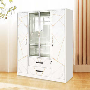 Armoire de rangement en métal à 3 portes, armoire imprimée en acier, meubles de chambre à coucher, design populaire - Product Image 4