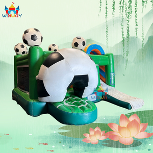 Prix d'usine, taille personnalisée, château gonflable commercial de football avec toboggan, structure de saut extérieure, écologique, garantie 3 ans - Product Image 2