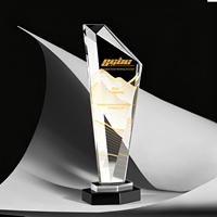 Trophée en cristal personnalisé en forme de lame, conçu sur mesure pour la reconnaissance des employés exceptionnels, commémoratif du championnat
