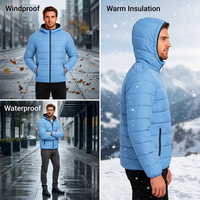 Veste matelassée légère à capuche pour homme AQTQ, veste d'hiver isolée en duvet