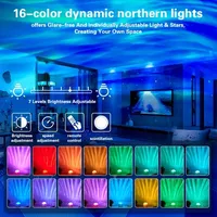 Lampe projecteur d'aurore boréale/ondulations aquatiques, veilleuse LED, télécommande, alimentée par piles, lumière décorative pour fête, lumière d'ambiance