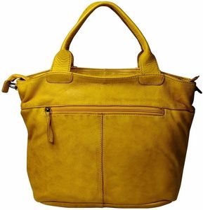Full Grain Leather Tote <b>Bag</b> with Zipper Closure and Chains Stylish & Spacious Travel Design Perfect Blend of Elegance - Product Image 4