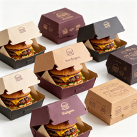 Boîte d'emballage alimentaire à emporter en carton ondulé, boîte à hamburger, boîte à frites