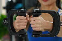 Ensemble de 8 poignées de câble ergonomiques anatomiques à aimant pour tirage vertical et rame, pour machine à câble de salle de sport commerciale