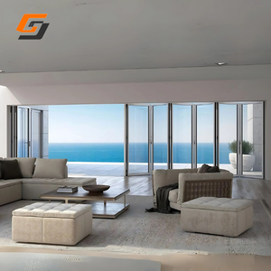 Portes patio pliantes en aluminium au design moderne GS avec une grande vue sur le verre trempé pour villa - Product Image 5