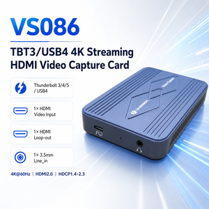 Carte de capture <span class=keywords><strong>vidéo</strong></span> VS086 Thunderbolt 4 3 USB4 4K 60Hz HDMI avec sortie en boucle, VRR, HDR, faible latence pour PS5, Xbox, PC, streaming - Product Image 3