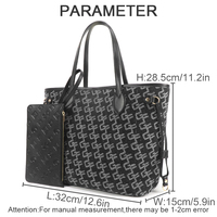 Sac fourre-tout de créateur pour femme, grand sac à bandoulière tendance, sac à main de travail pour femme avec pochette
