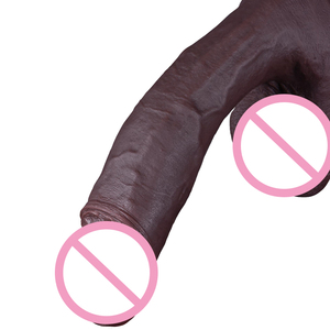 Dildo Realistico Nero Grande da <span class=keywords><strong>10</strong></span> Pollici, Dildo Spesso Simile alla Pelle con Forte Ventosa, Giocattolo Sessuale in Silicone Realistico per Stimolazione Vaginale e Anale - Product Image 1