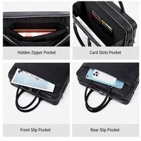 Maletín para Portátil de Cuero Genuino de 14 Pulgadas, Bolsa de Mano para Viajes de Negocios con Ranuras para Tarjetas, Correa de Hombro Desmontable, Logotipo de Marca Personalizado
