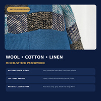 Cardigan pour homme en mélange de laine, coton et lin, tricot patchwork, ouverture sur le devant, fermeture à nouer, coupe oversize, style vintage, automne-hiver, vente en gros, OEM