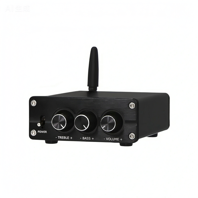 Aoshen   + 50W *2 Mini Bookshelf Speaker Class D Digital BT Stereo Audio Amplifier Receiver Professional Power Amplifier