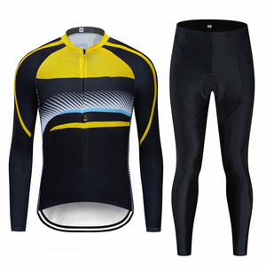 Invierno Ciclismo Jersey Set Fleece Hombres Ciclismo Ropa de manga larga MTB Bike Road Pantalones Bib Maillot Culotte Ciclismo - Product Image 3