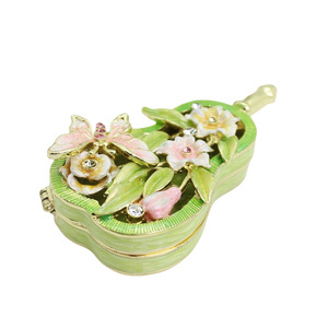 Boîte à bijoux décorative en émail <span class=keywords><strong>de</strong></span> <span class=keywords><strong>conte</strong></span> <span class=keywords><strong>de</strong></span> fées peinte à <span class=keywords><strong>la</strong></span> main en métal plaqué or, Cendrillon endormie, cadeau d'anniversaire - Product Image 2