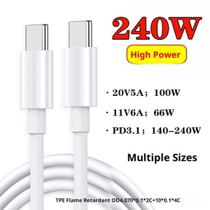 CHTUN New 240W <strong>Double</strong> Type-<strong>C</strong> TPE Fast Charging Cable with 5A Pure Copper Conductor for Mobile Phone Tablet Notebook - Product Image 2