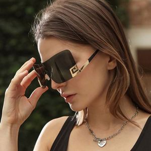 Gafas de Sol Personalizadas Vintage de Lujo 2023 para Hombre y Mujer, Montura Grande Sin Aro, Lentes de Una Pieza con Protección UV400, Estilo Punk - Product Image 2