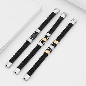 Pulsera de silicona de acero de titanio para hombre, diseño geométrico, patrón de ondas, joyería de regalo - Product Image 3