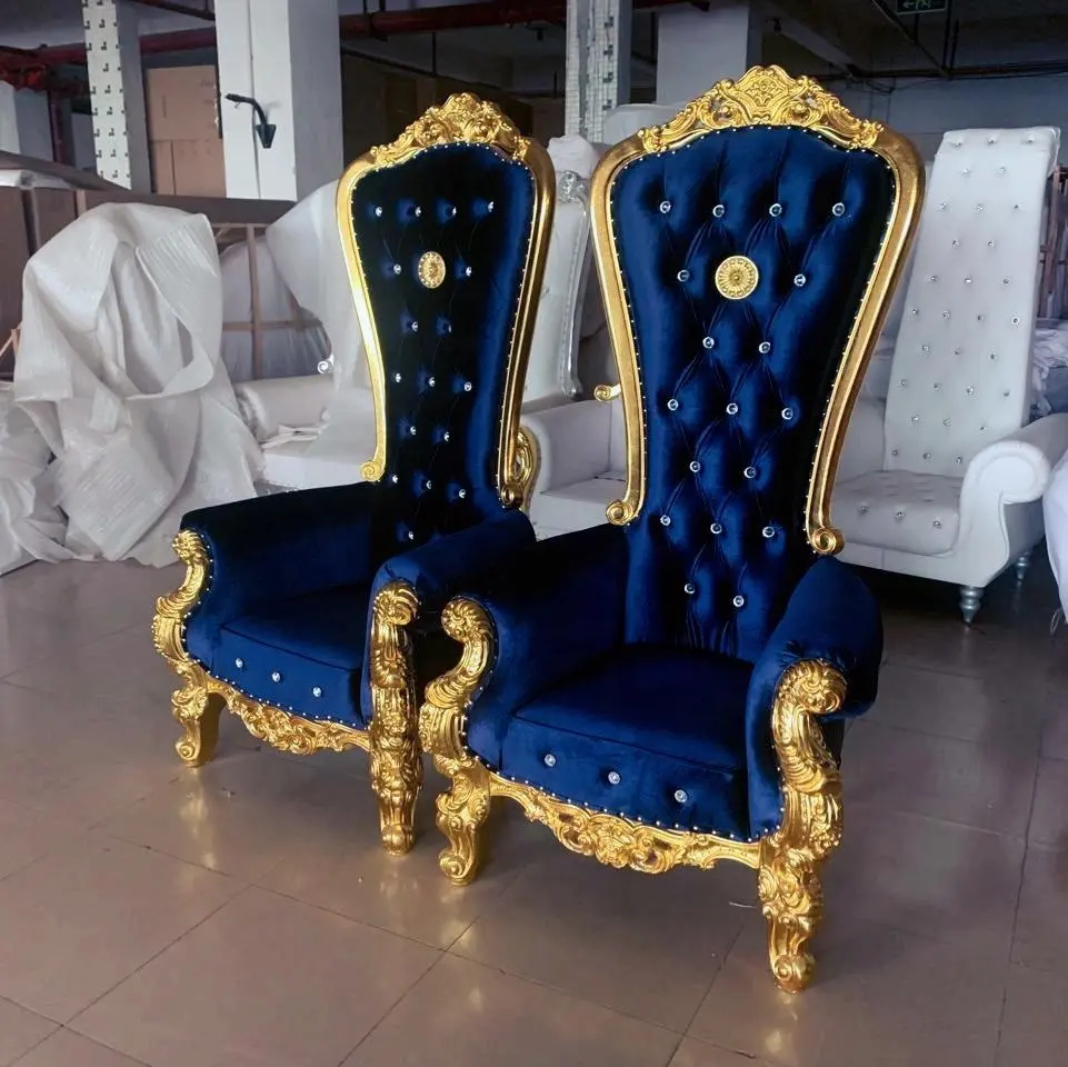 antique wooden customized hotel royal chair king throne wedding,wood gold chairs wedding luxury,King chair throne