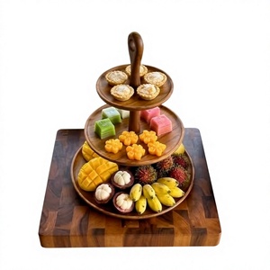 Wooden Multi-Layer Three-<b>Tier</b> <b>Cake</b> Stand Handmade Rustic Dessert Display Holder Pedestal Eco-Friendly Dishwasher Safe Customized - Product Image 2