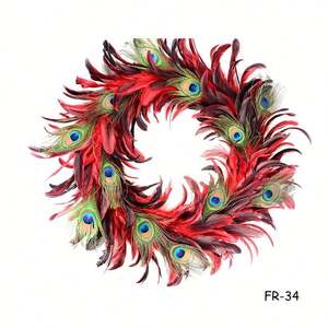 Ghirlanda floreale piuma di natale ghirlanda per la porta di casa finestra della parete della festa di nozze di ringraziamento autunno autunno decorazione - Product Image 2