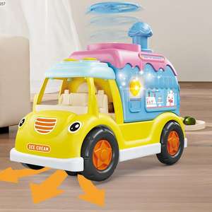 بطارية تعليمية تعمل بالصحون الطائرة قاذفة كهربائية موسيقية كارتون لعبة سيارة ثلج - Product Image 4