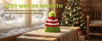 Chapeau en tricot d'hiver pour enfants, bonnet rayé, cadeau de Noël chaud et festif